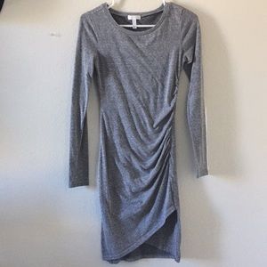 Leith Side Ruching Long-sleeve Dress